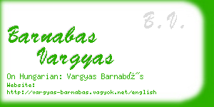 barnabas vargyas business card